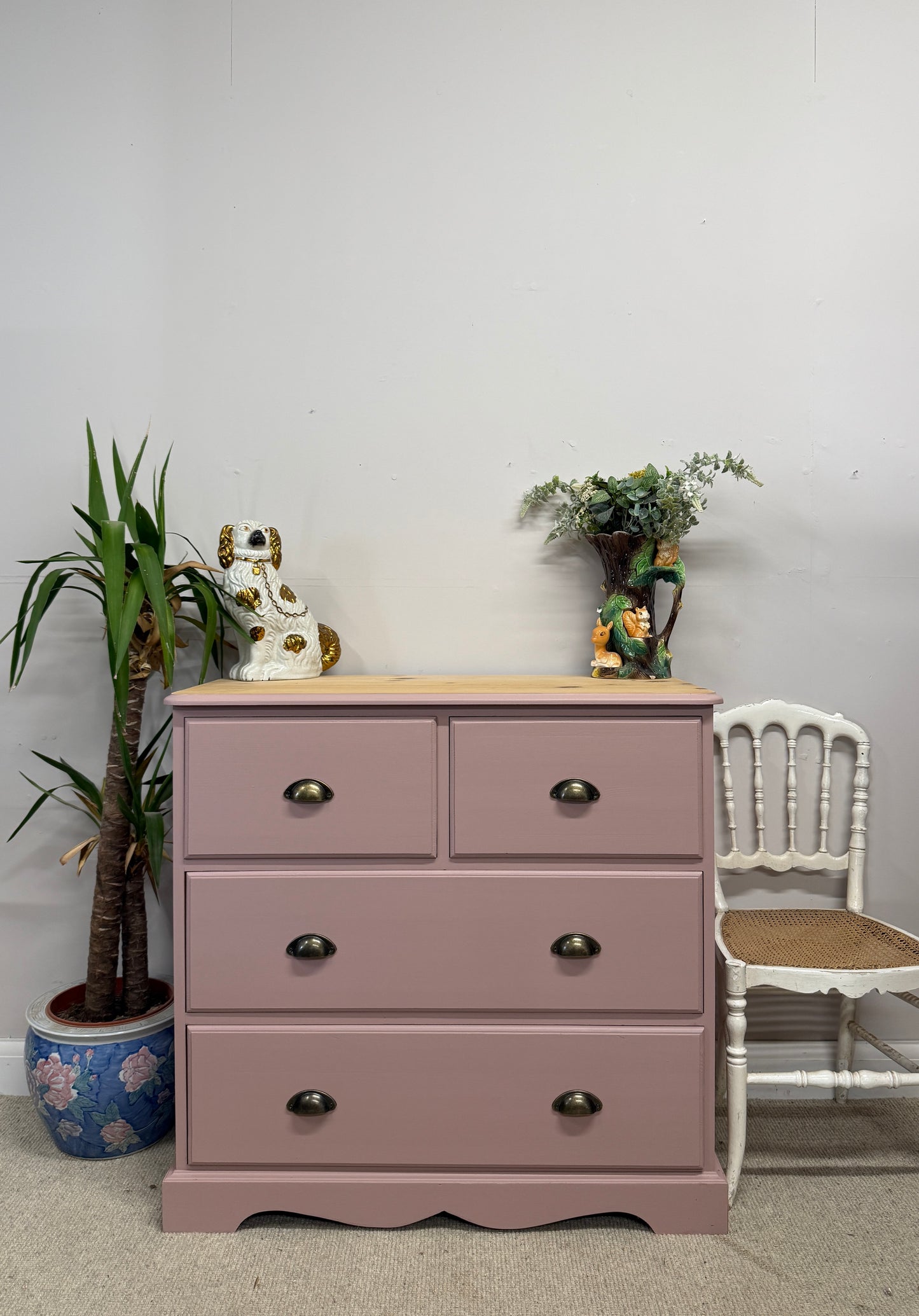 Solid pine painted chest of drawers