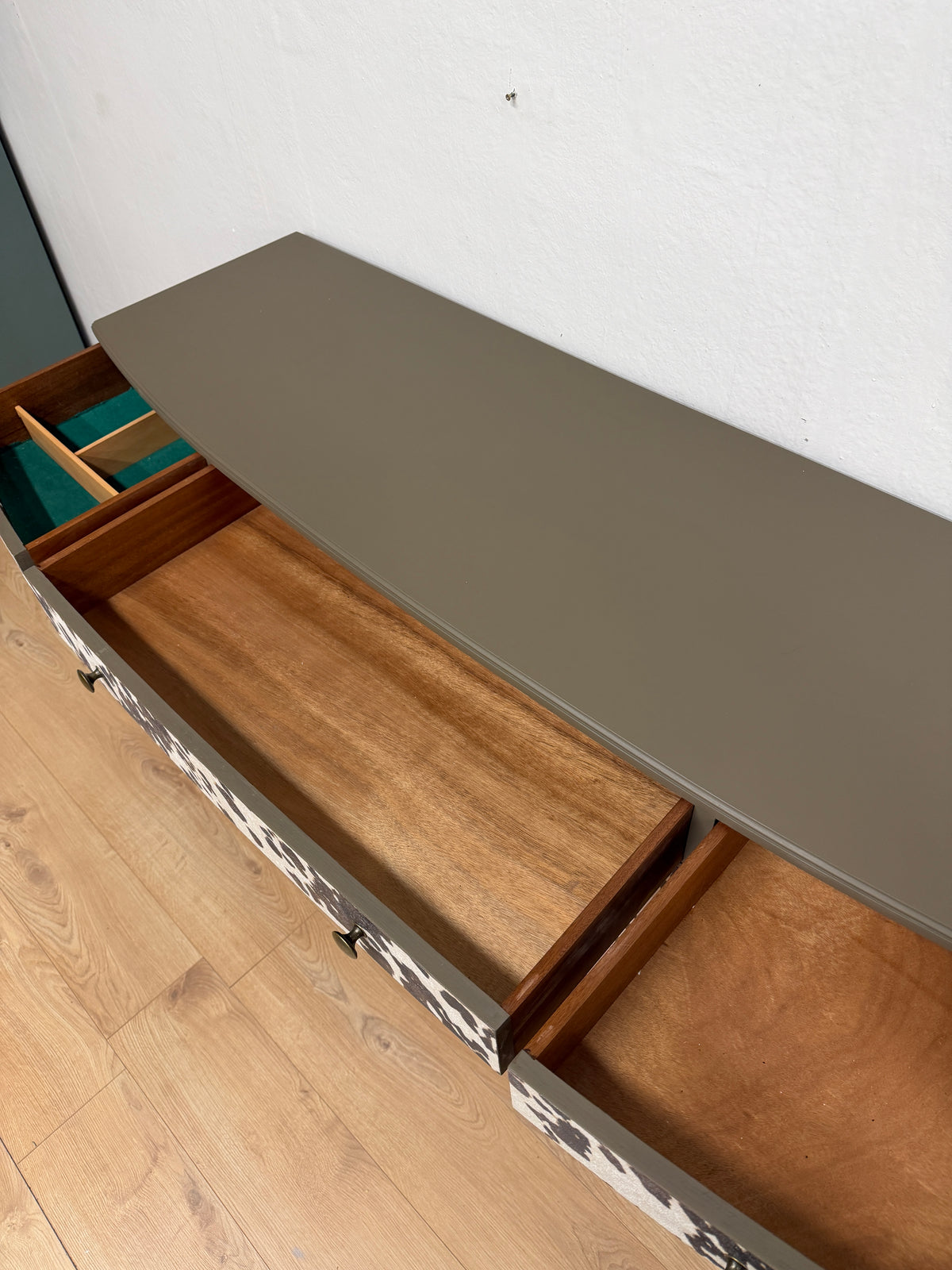 Vintage cow print sideboard for Elena