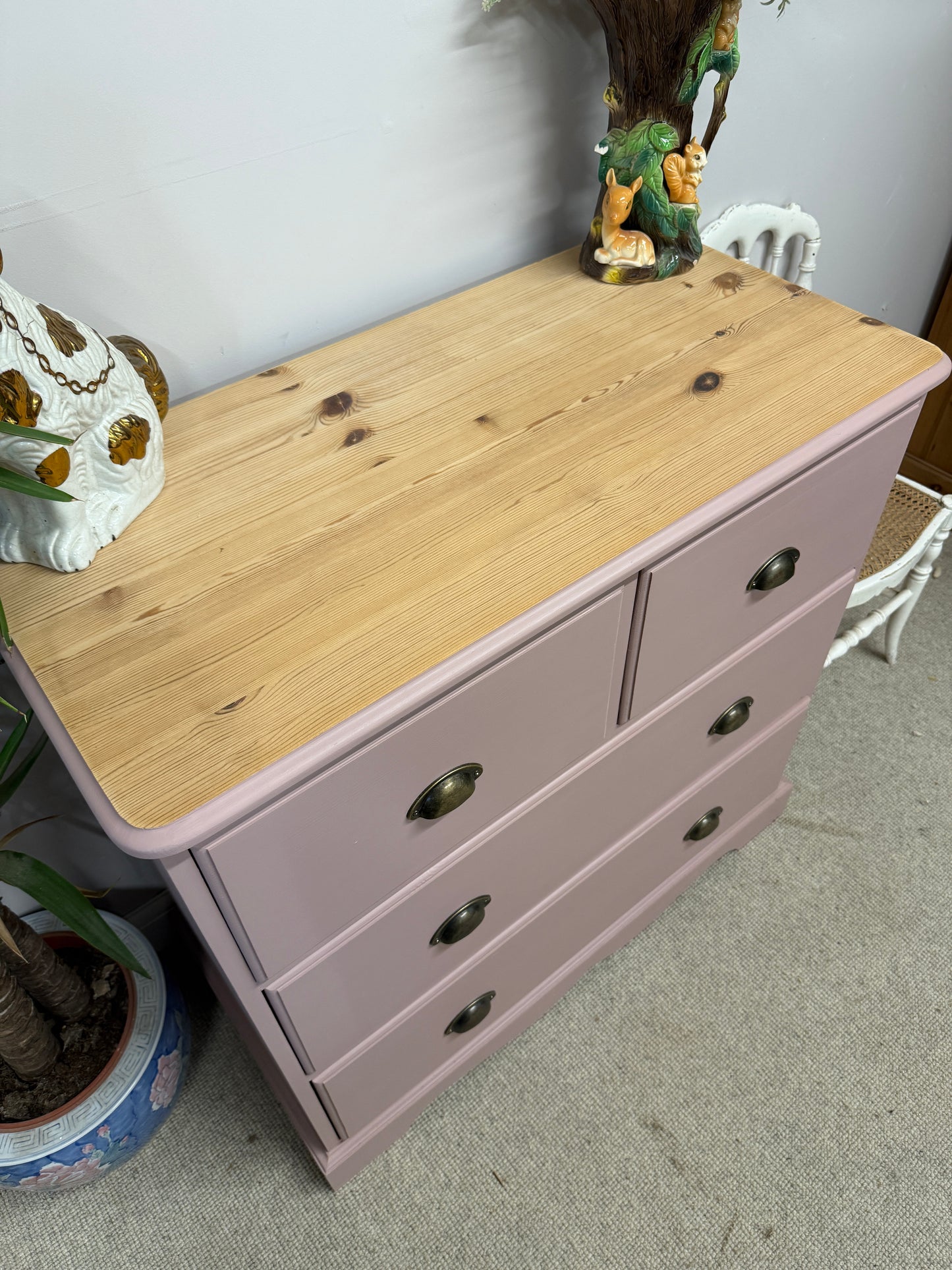 Solid pine painted chest of drawers