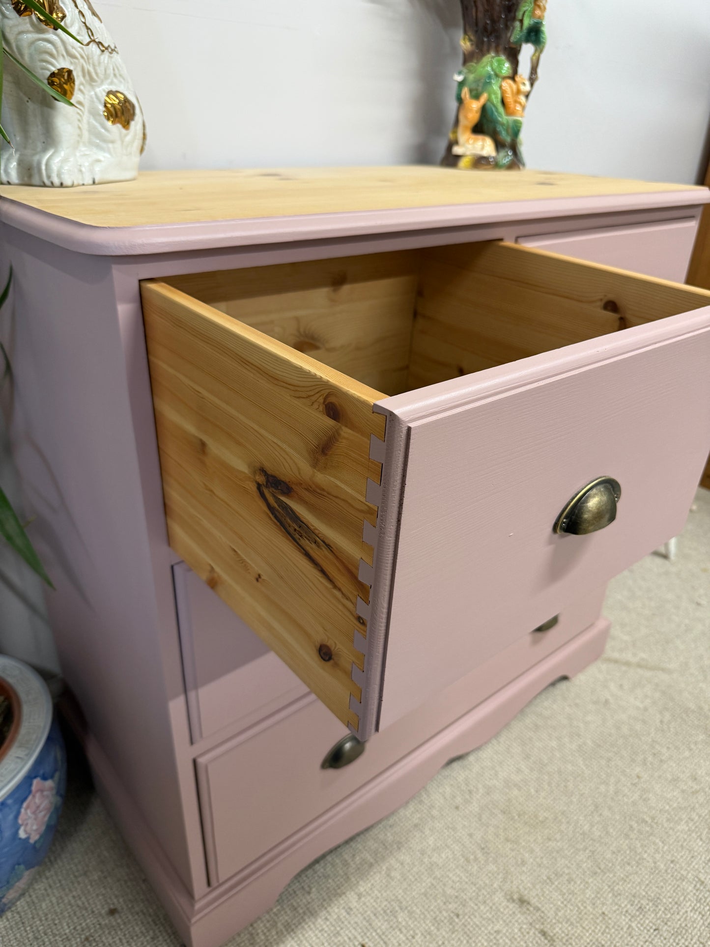 Solid pine painted chest of drawers