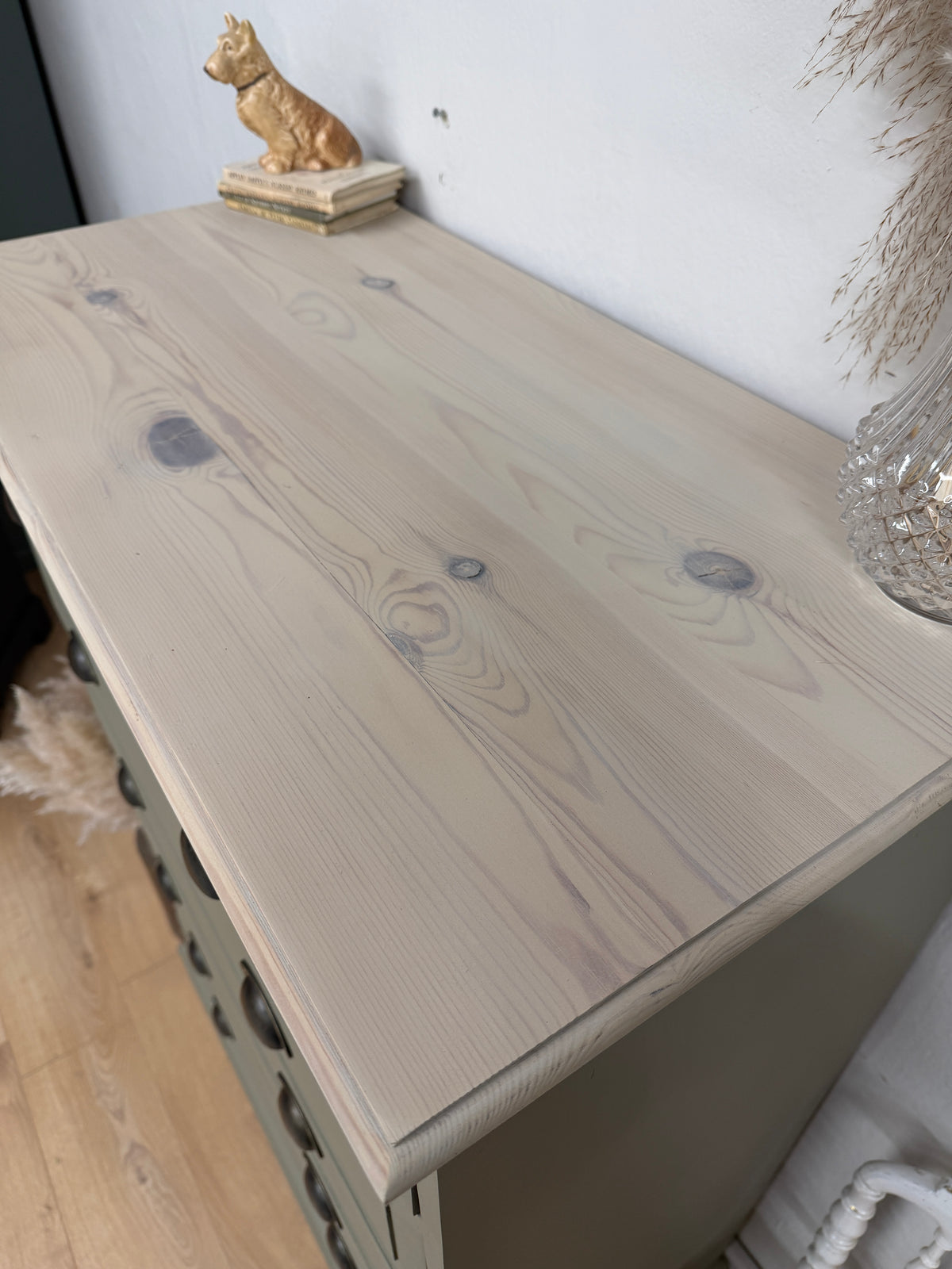 Solid pine painted chest of drawers