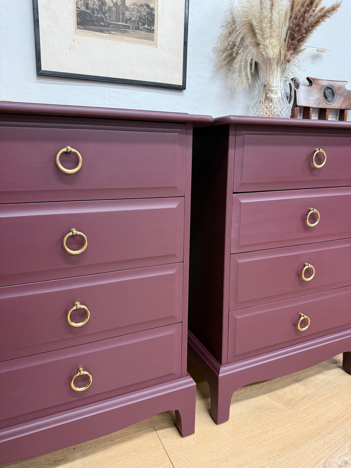Stag painted pair of bedside drawers