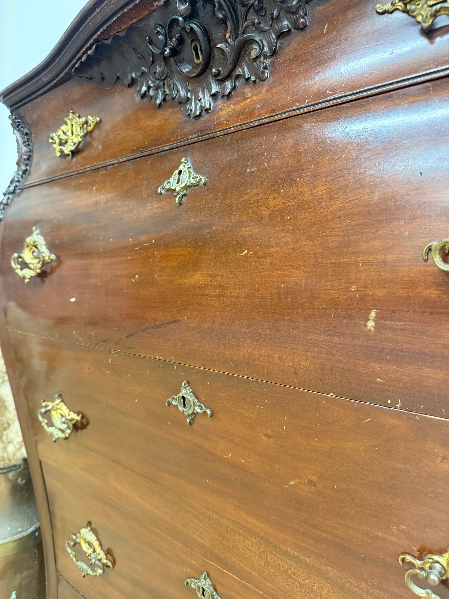 Antique carved chest of drawers