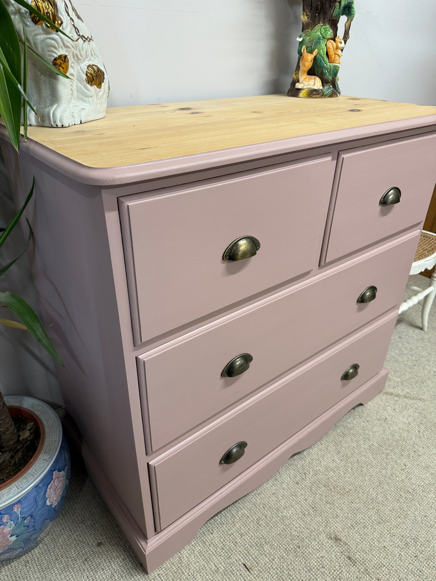 Solid pine painted chest of drawers
