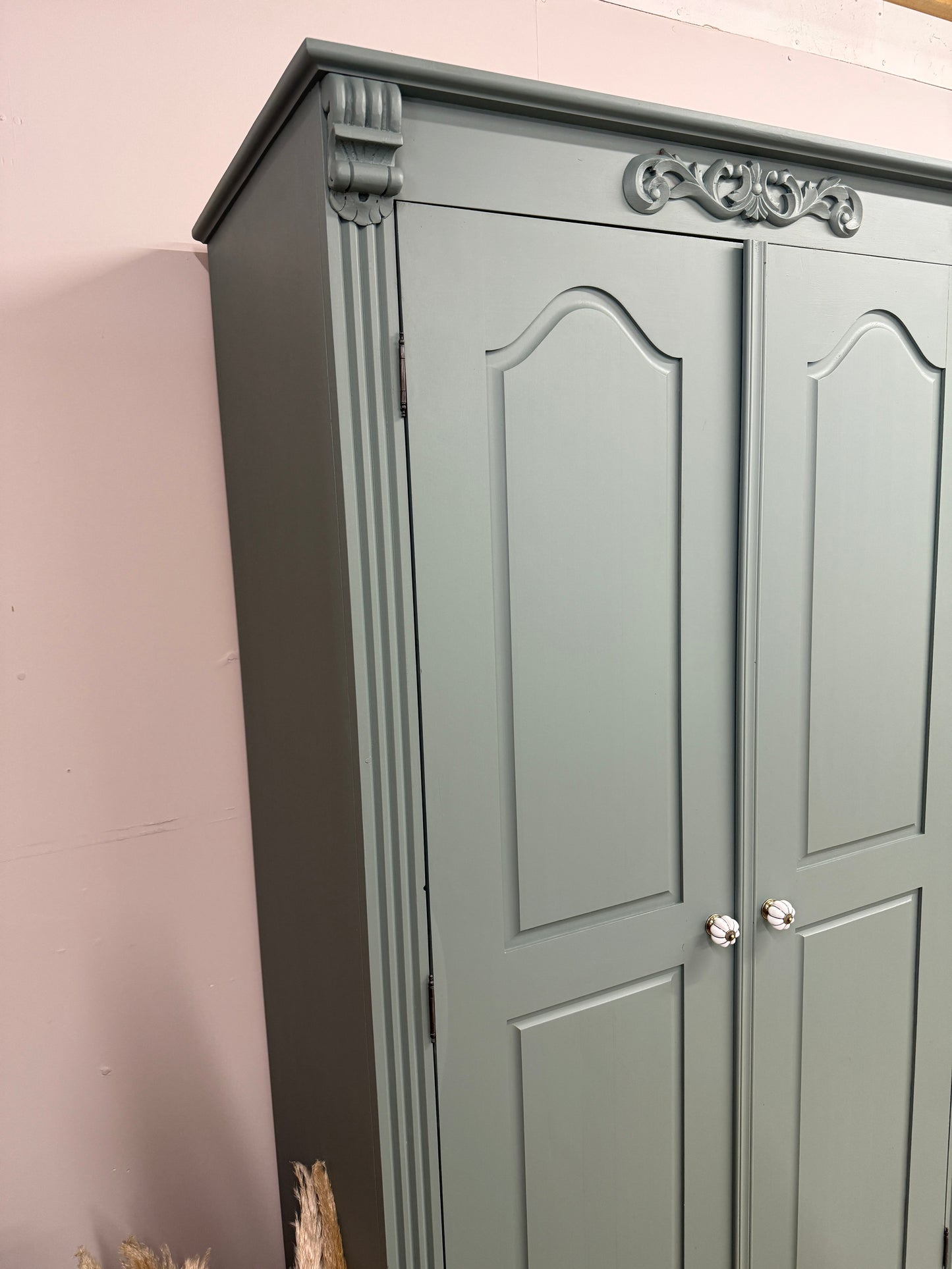 Pair of solid pine wardrobes
