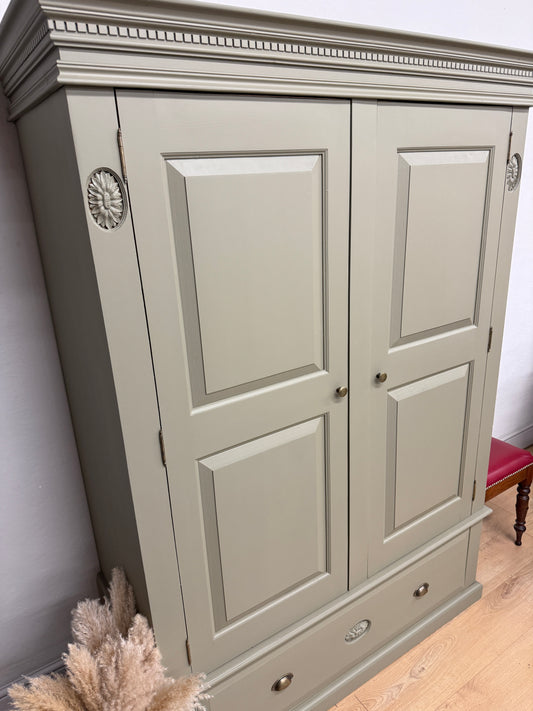 Solid pine painted wardrobe