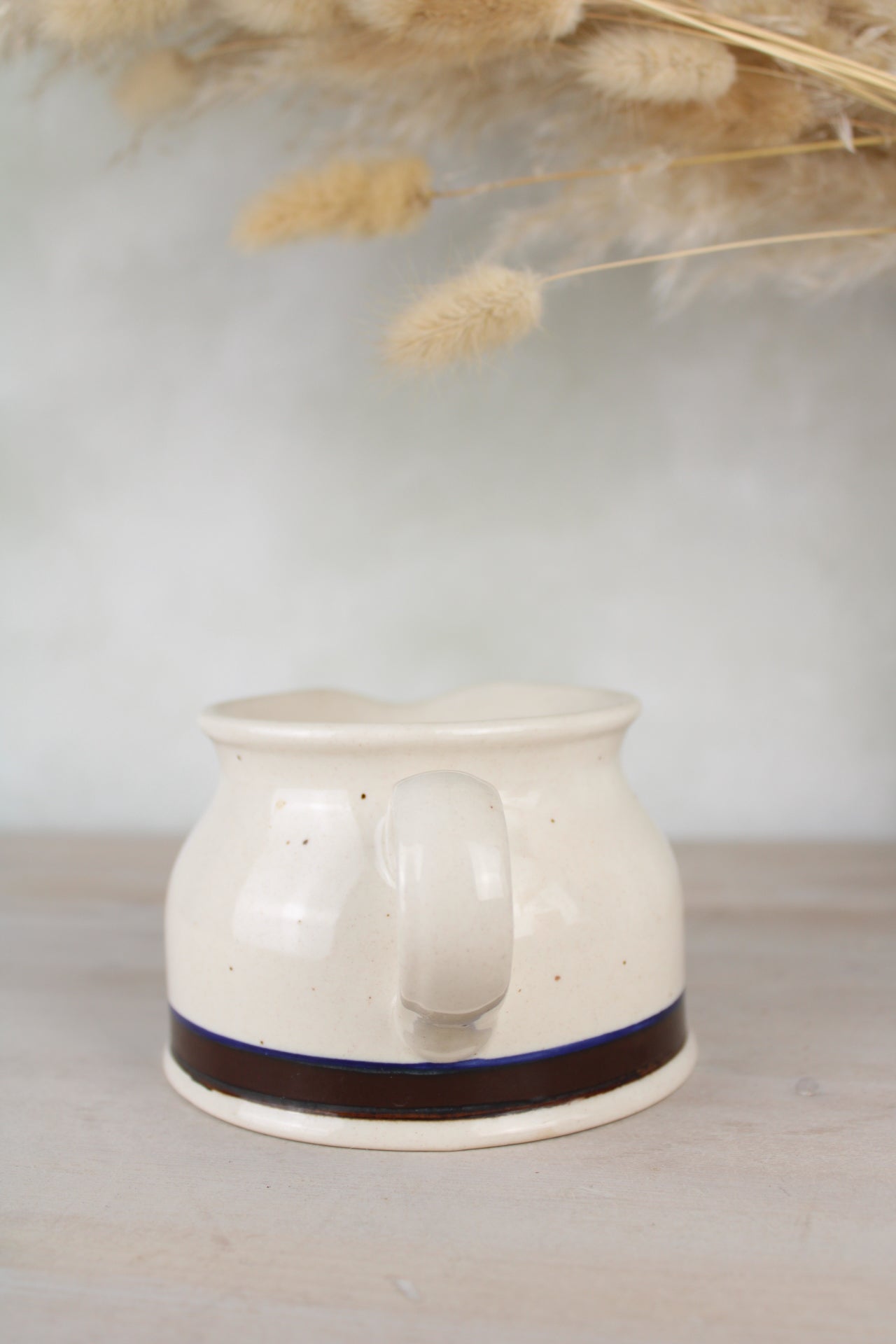Brown Stripe Ceramic Farmhouse Style Sauce Jug
