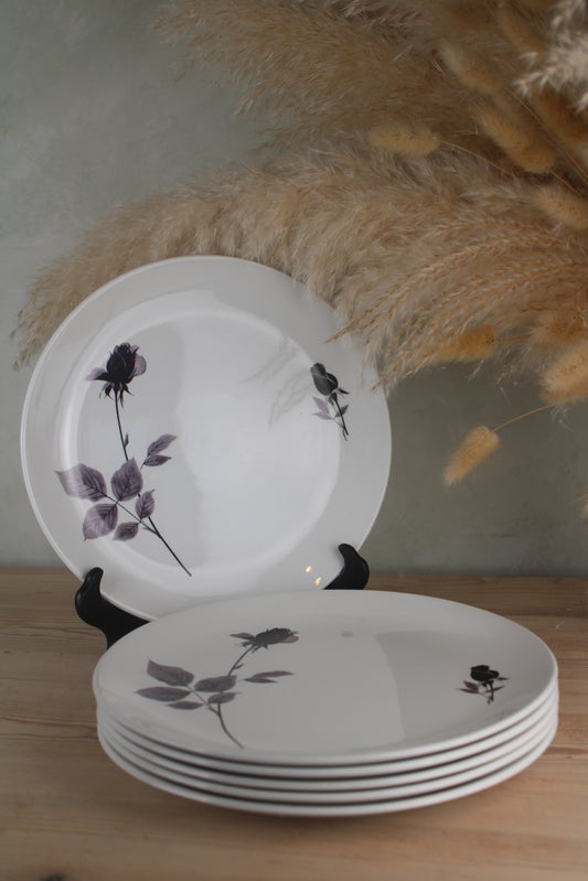 Set of 6 British Anchor ‘Romance’ small dinner plates
