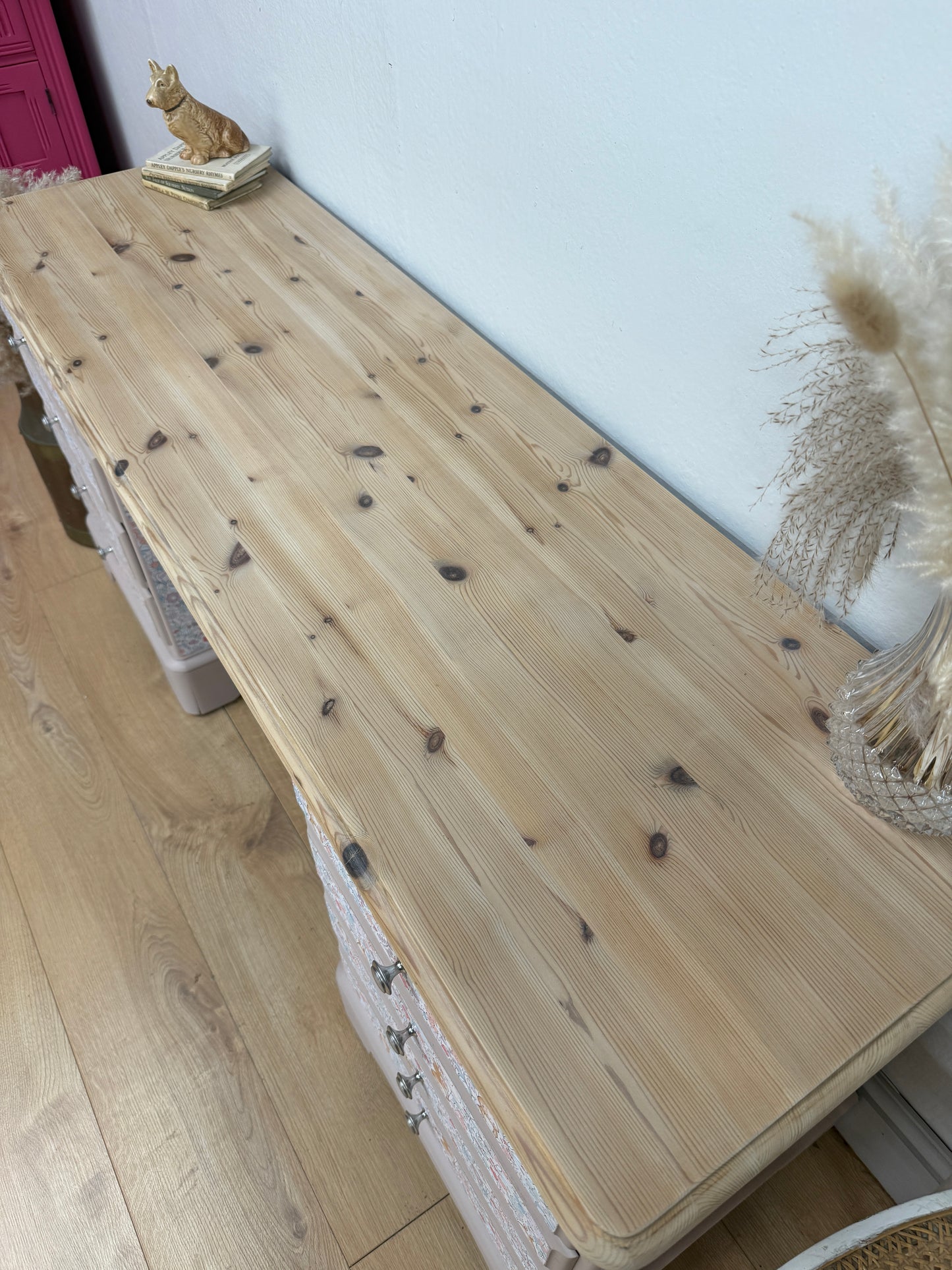 Solid pine bunny wallpaper dressing table desk