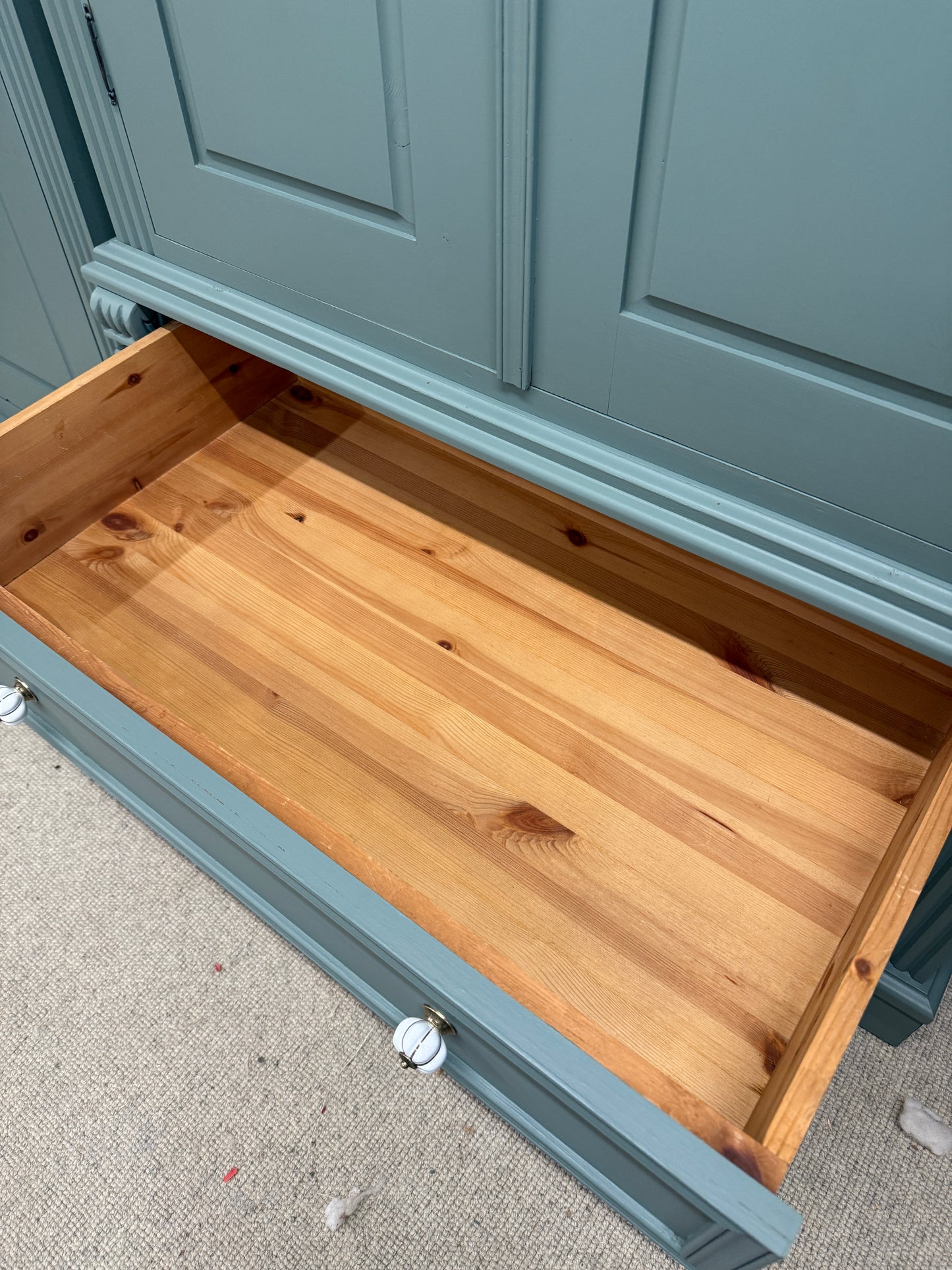 Pair of solid pine wardrobes