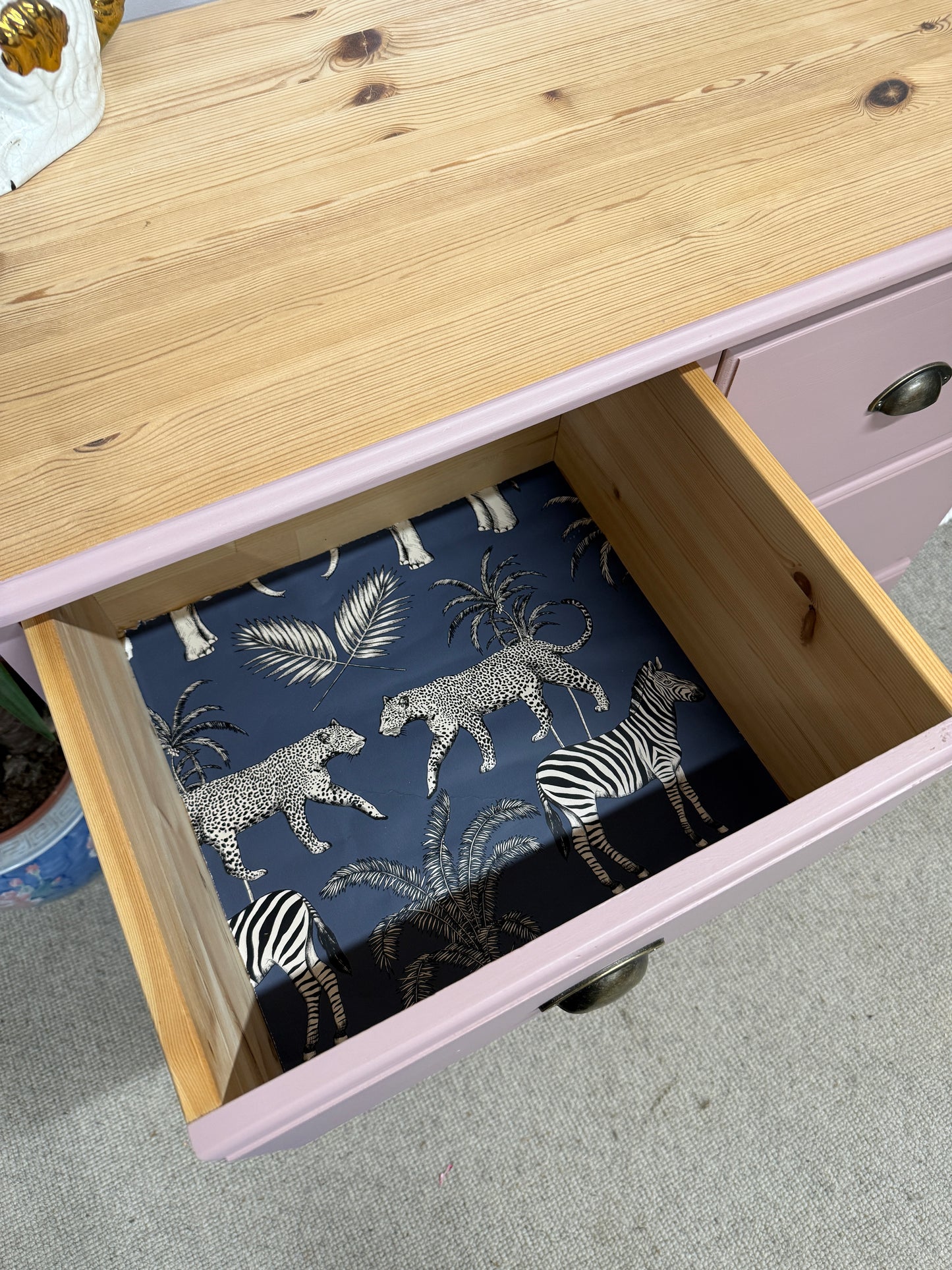 Solid pine painted chest of drawers