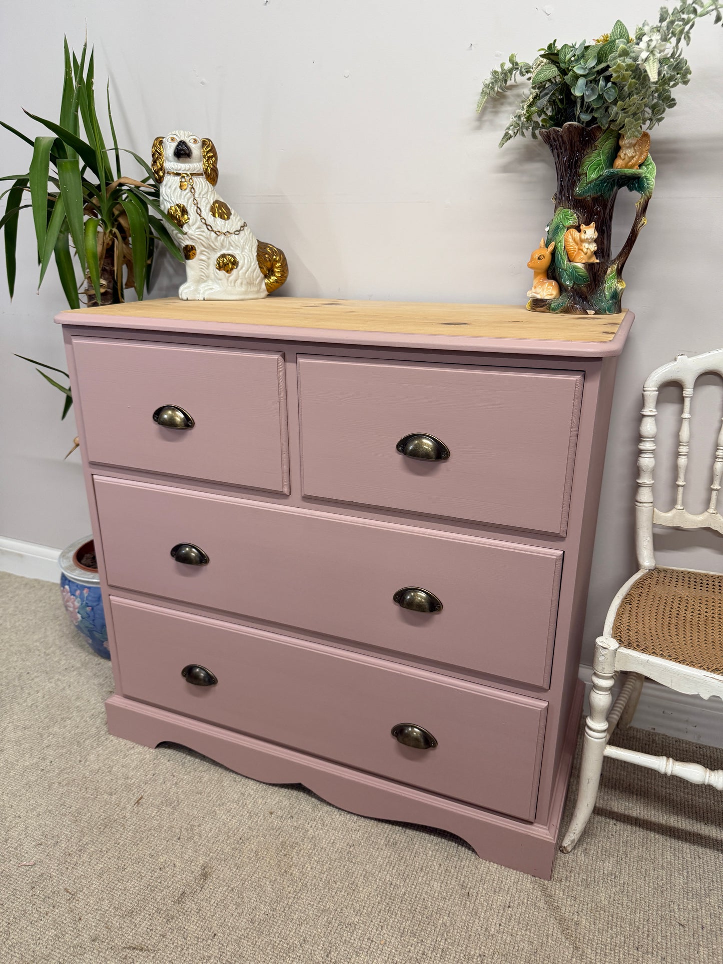 Solid pine painted chest of drawers
