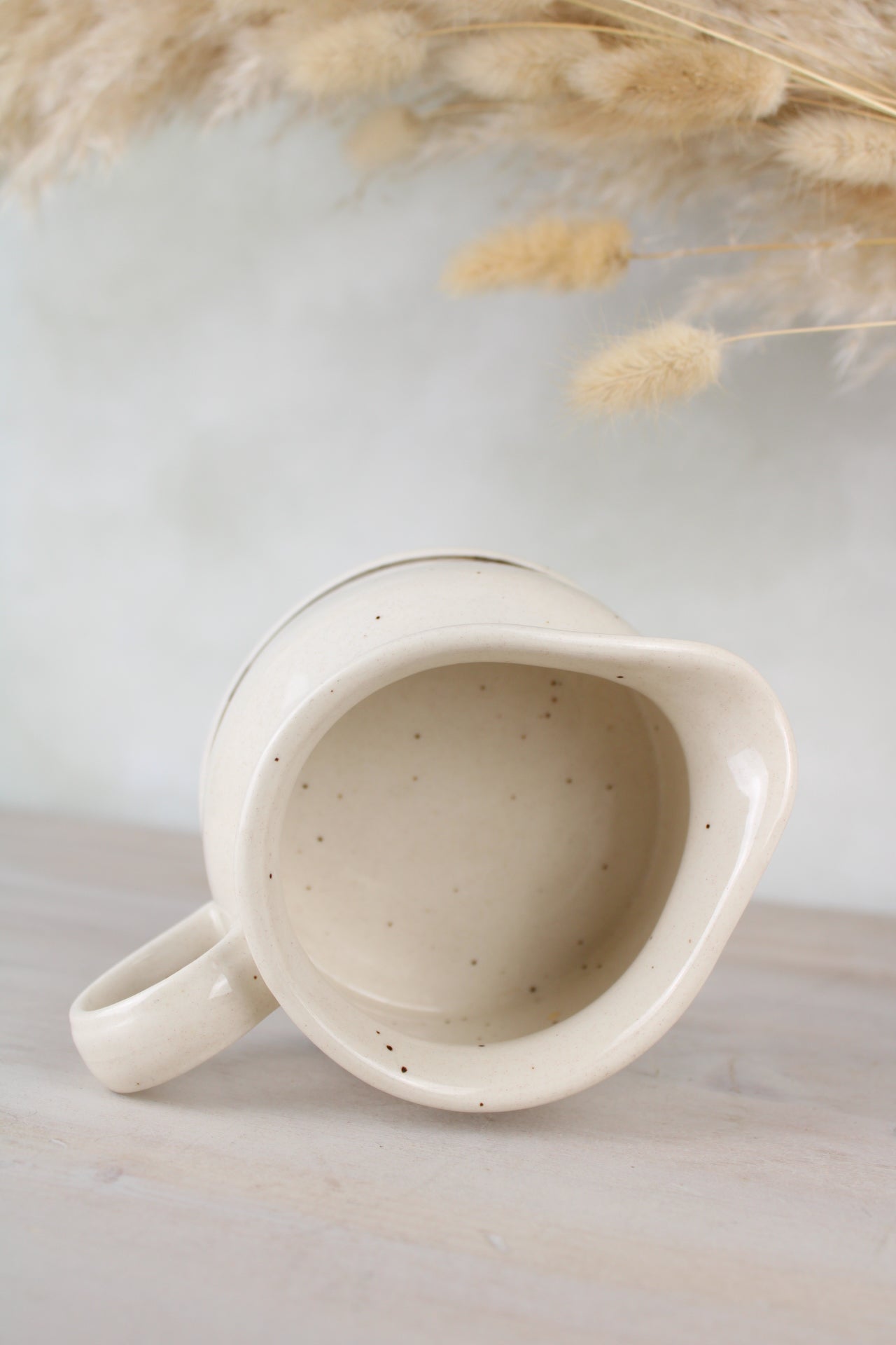 Brown Stripe Ceramic Farmhouse Style Sauce Jug