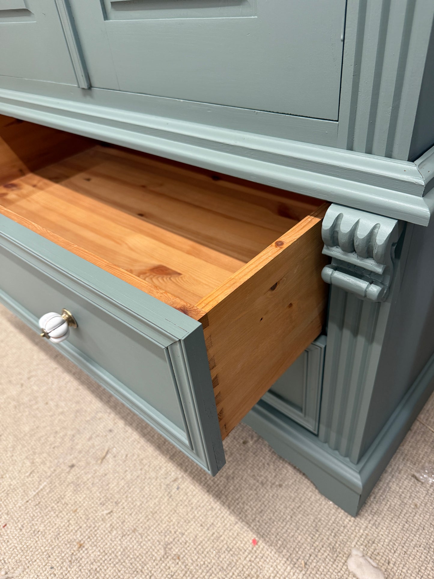 Pair of solid pine wardrobes