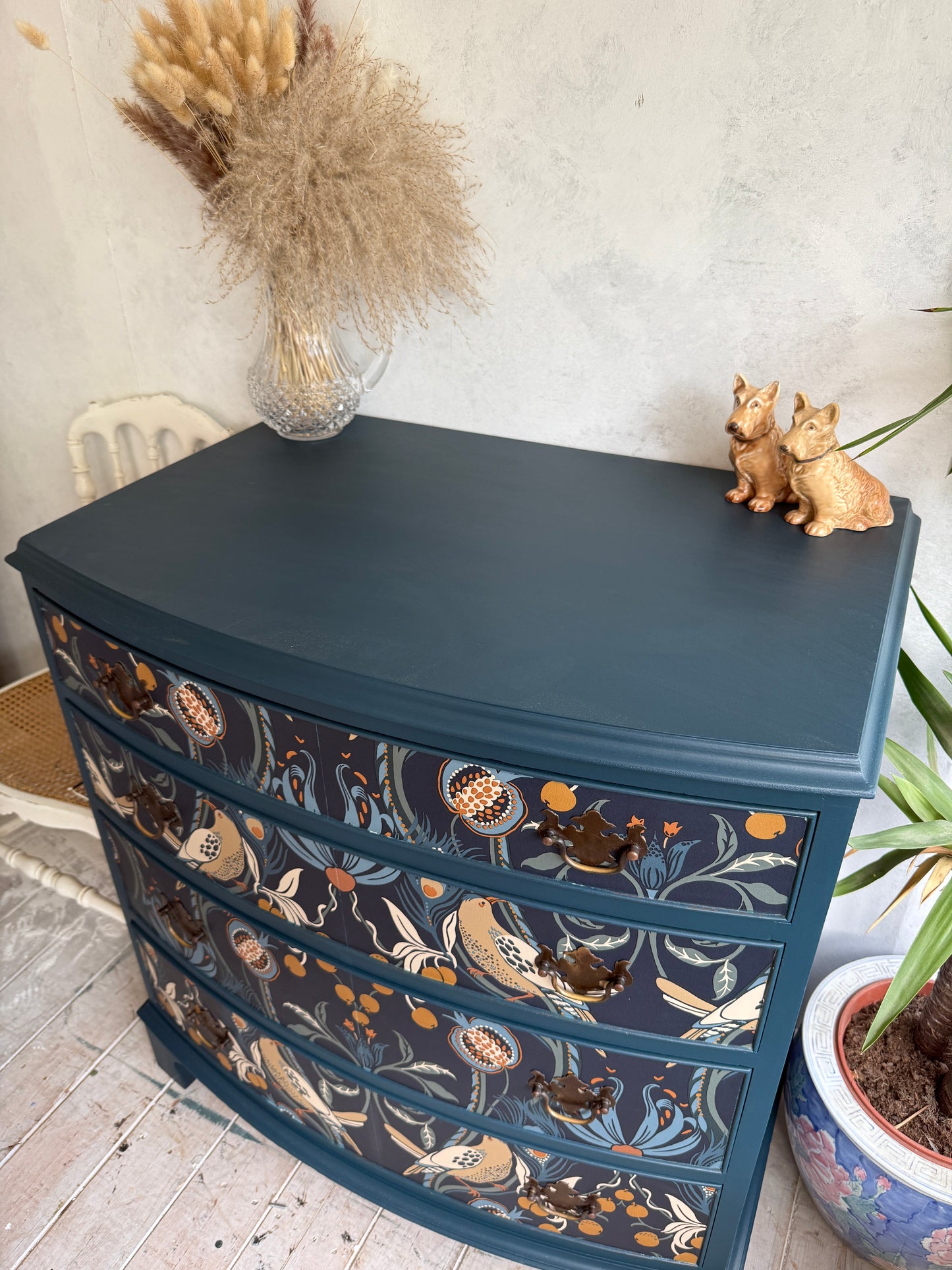 Navy Vintage Painted Chest of Drawers