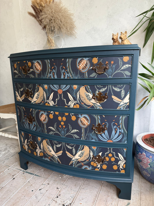 Navy Vintage Painted Chest of Drawers