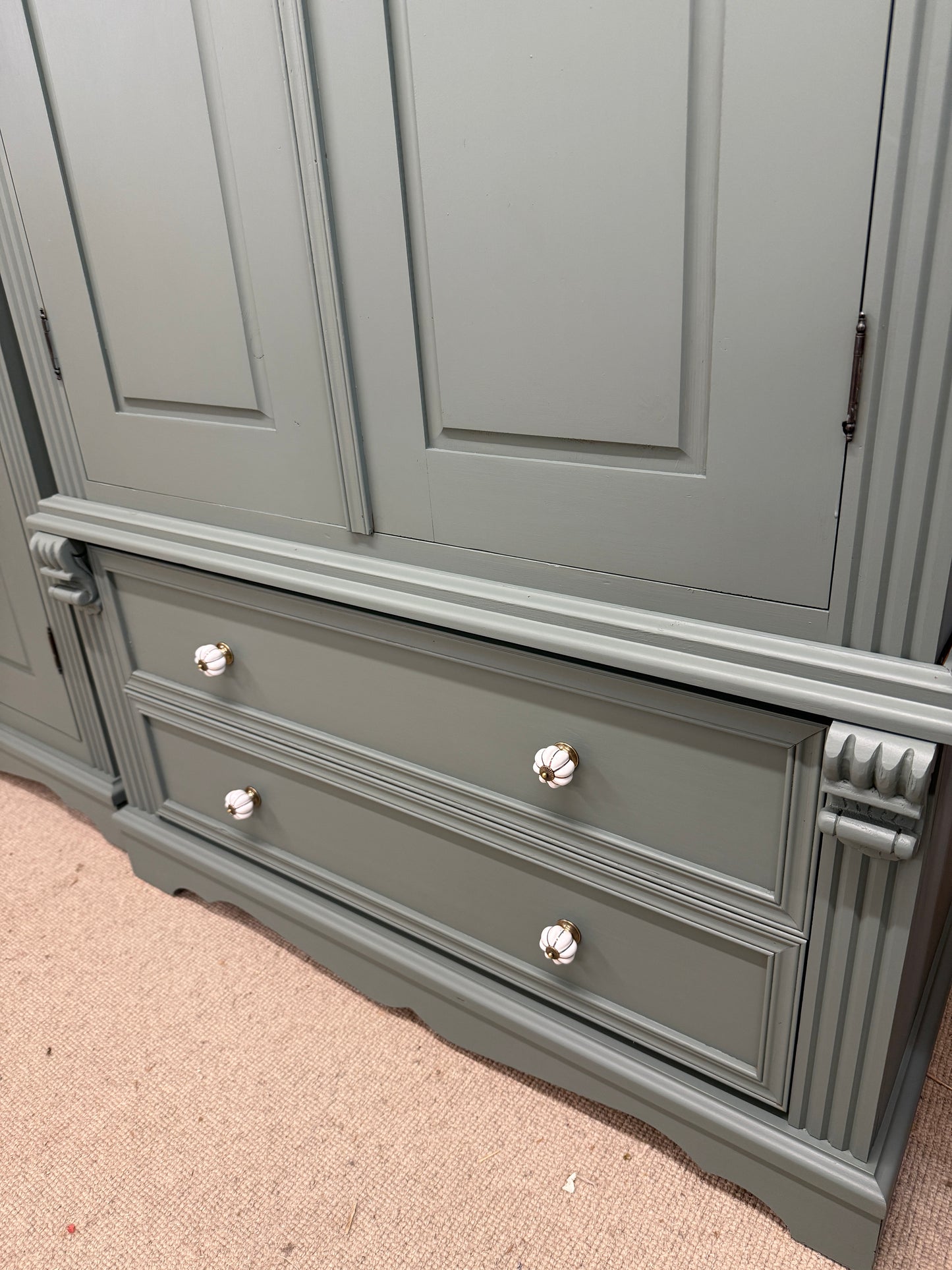 Pair of solid pine wardrobes
