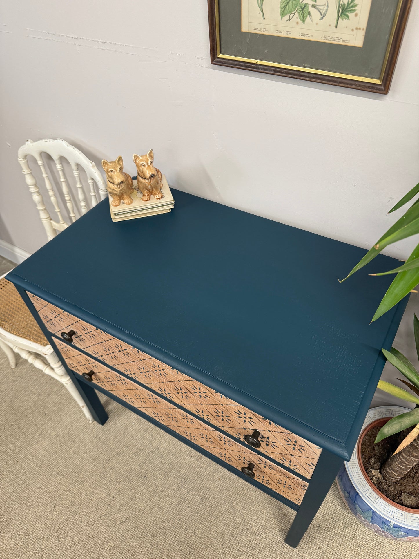 Vintage stencilled chest of drawers