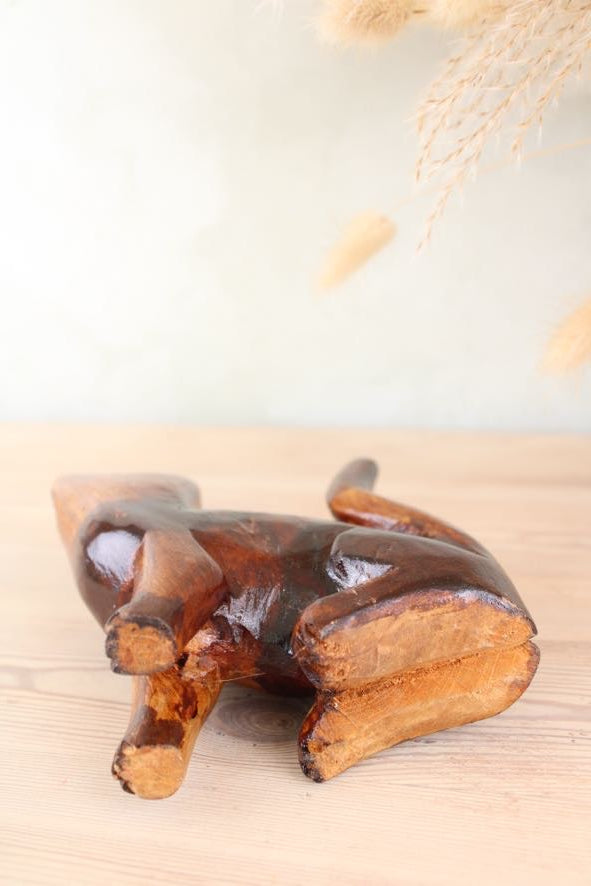 Wooden Retro Cat Figurine