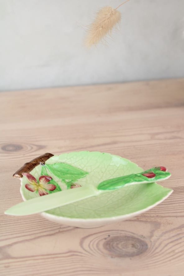 Carlton Ware Leaf Bowl and Knife Set