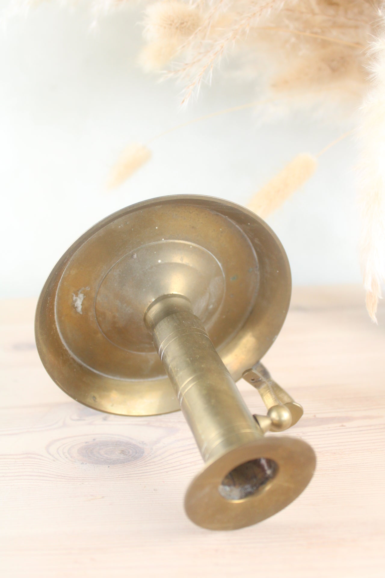 Brass Candlestick with Wax Pusher