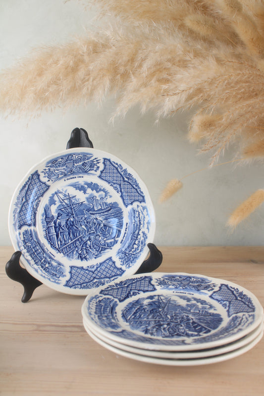 Alfred Meakin Blue and White Fair Winds Side Plates