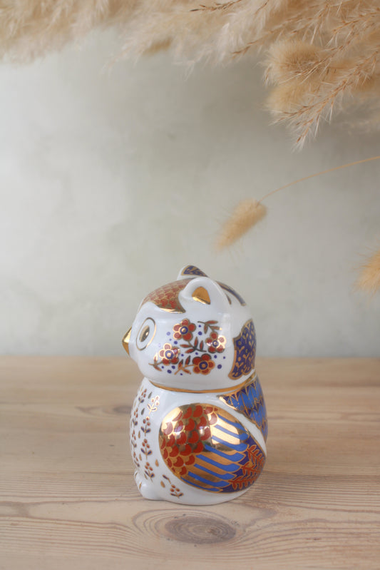 Crown Derby Style Owl Figurine