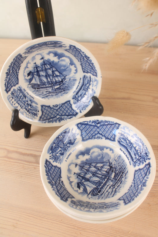 Alfred Meakin Blue and White Fair Winds Small Bowls