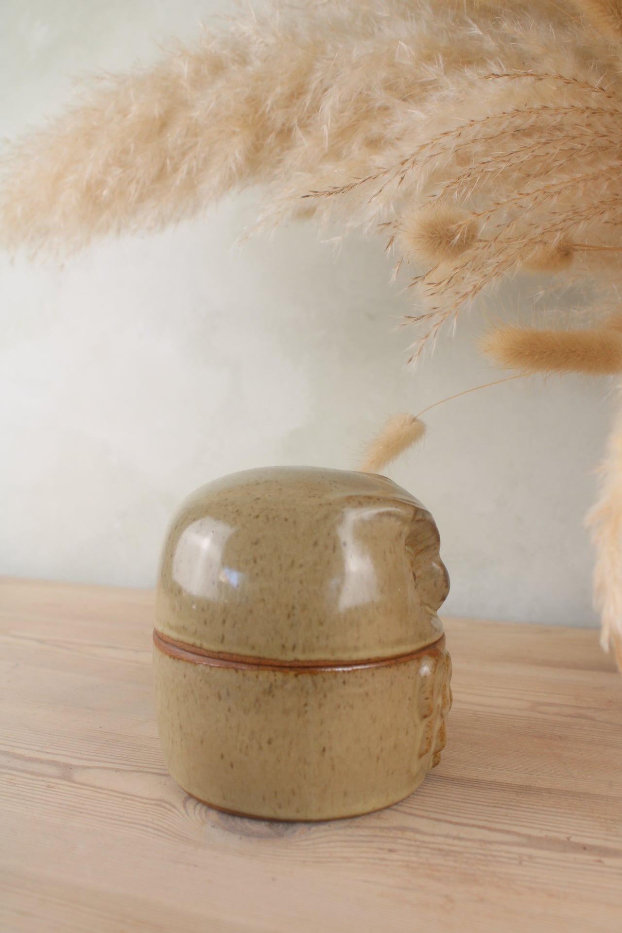 Rustic Owl Shaped Stoneware Pot