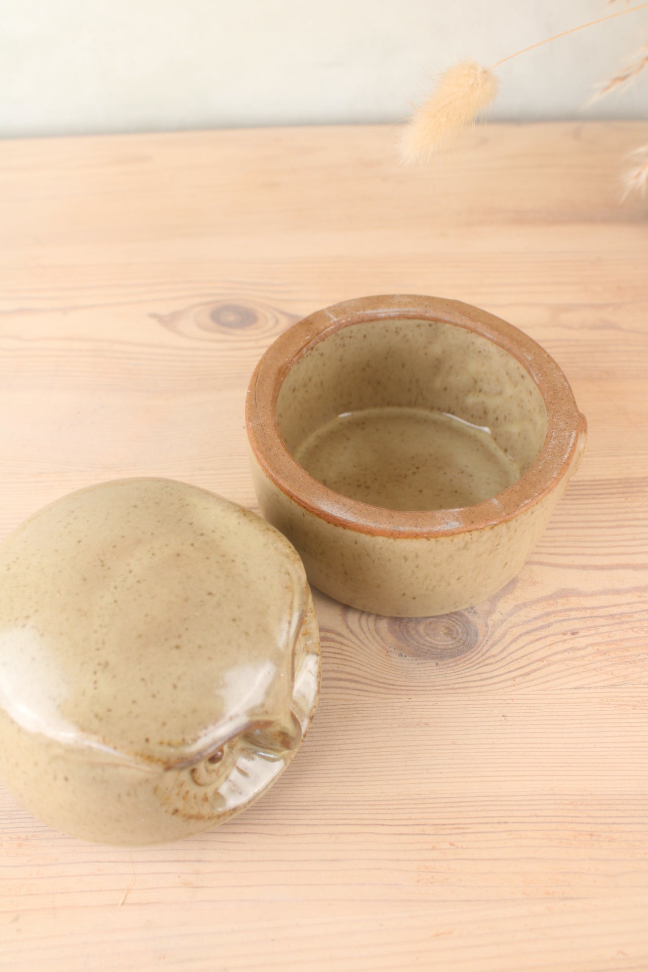 Rustic Owl Shaped Stoneware Pot