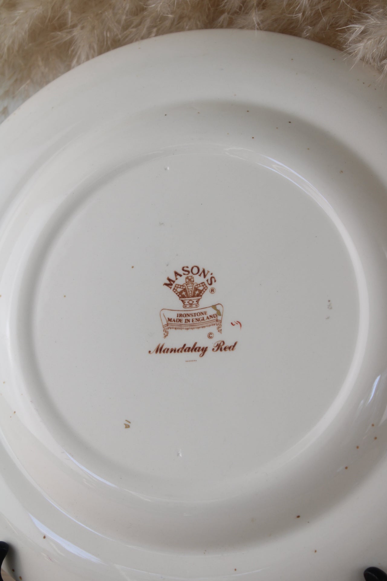 Masons Red Floral Rose Plate
