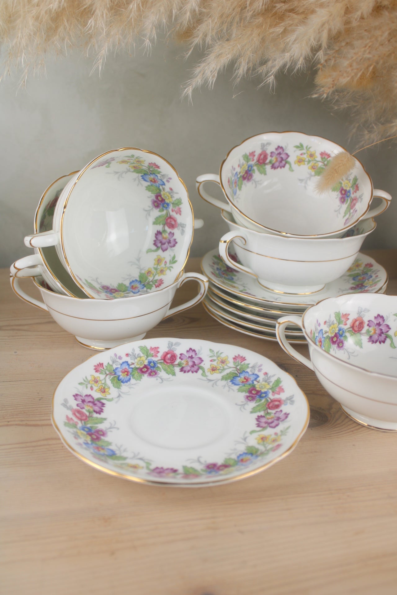 Set of 6 Coalport Maylime Soup Bowls