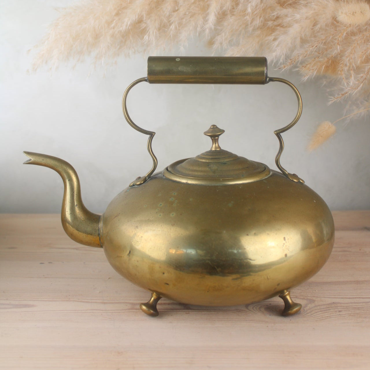 Brass Vintage Teapot with Tin Lining