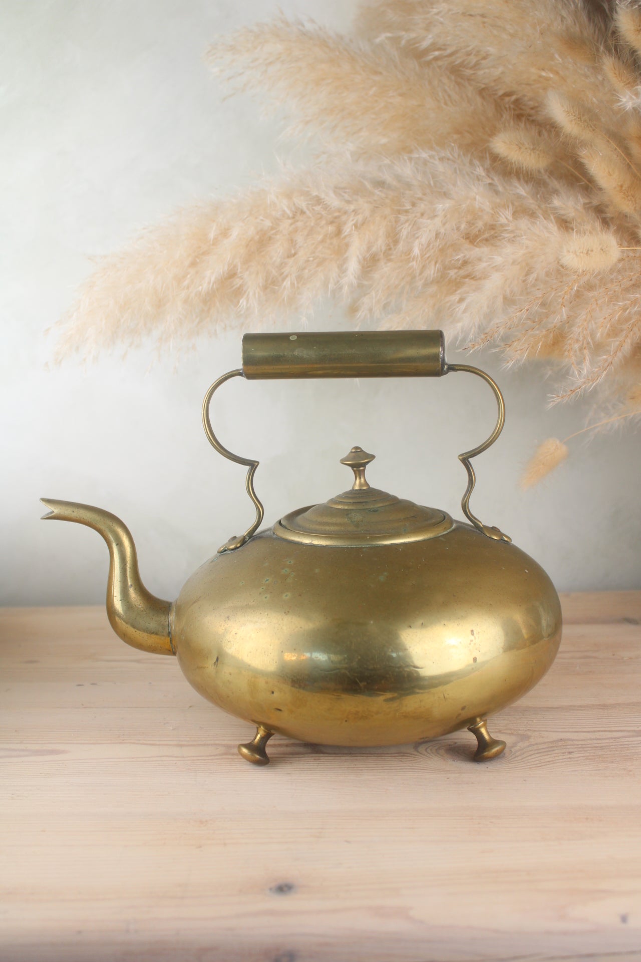 Brass Vintage Teapot with Tin Lining
