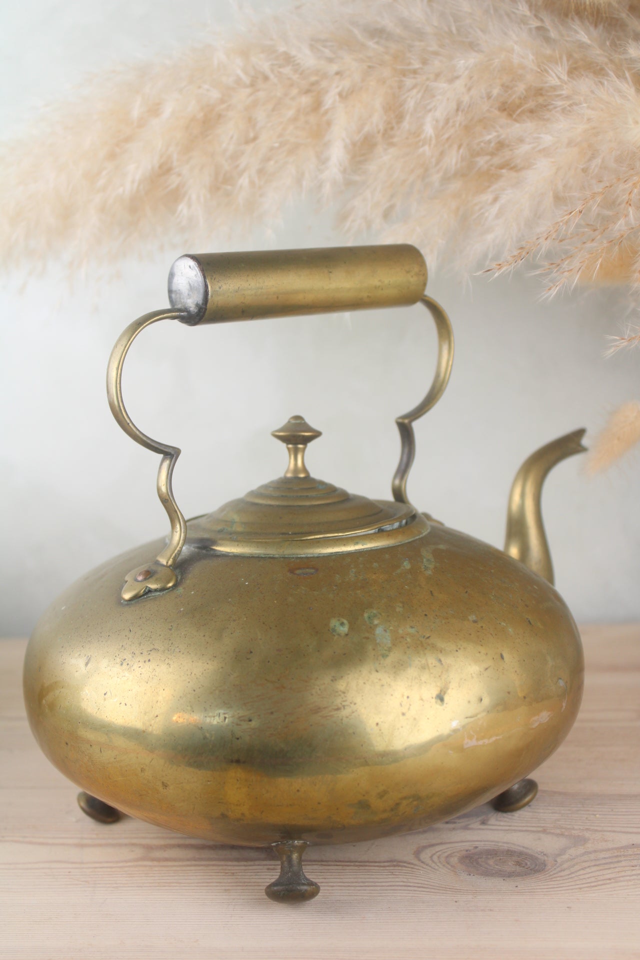 Brass Vintage Teapot with Tin Lining