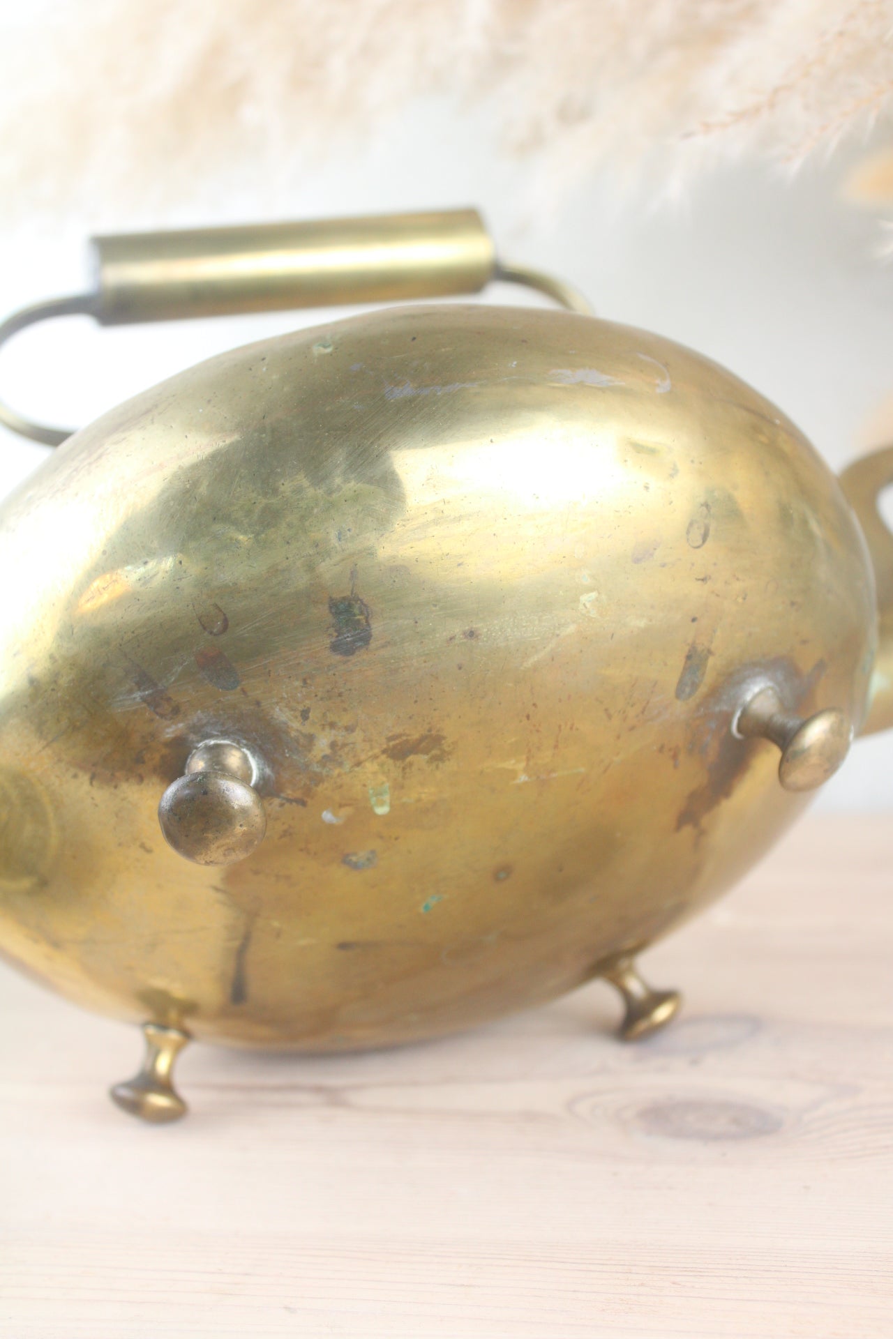 Brass Vintage Teapot with Tin Lining