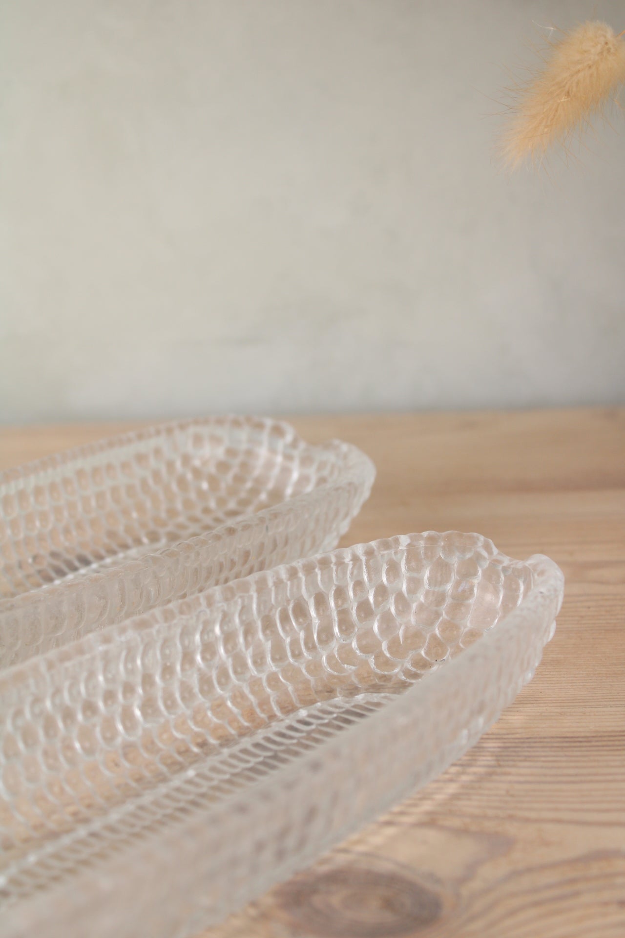 Pair of Glass Corn Dishes
