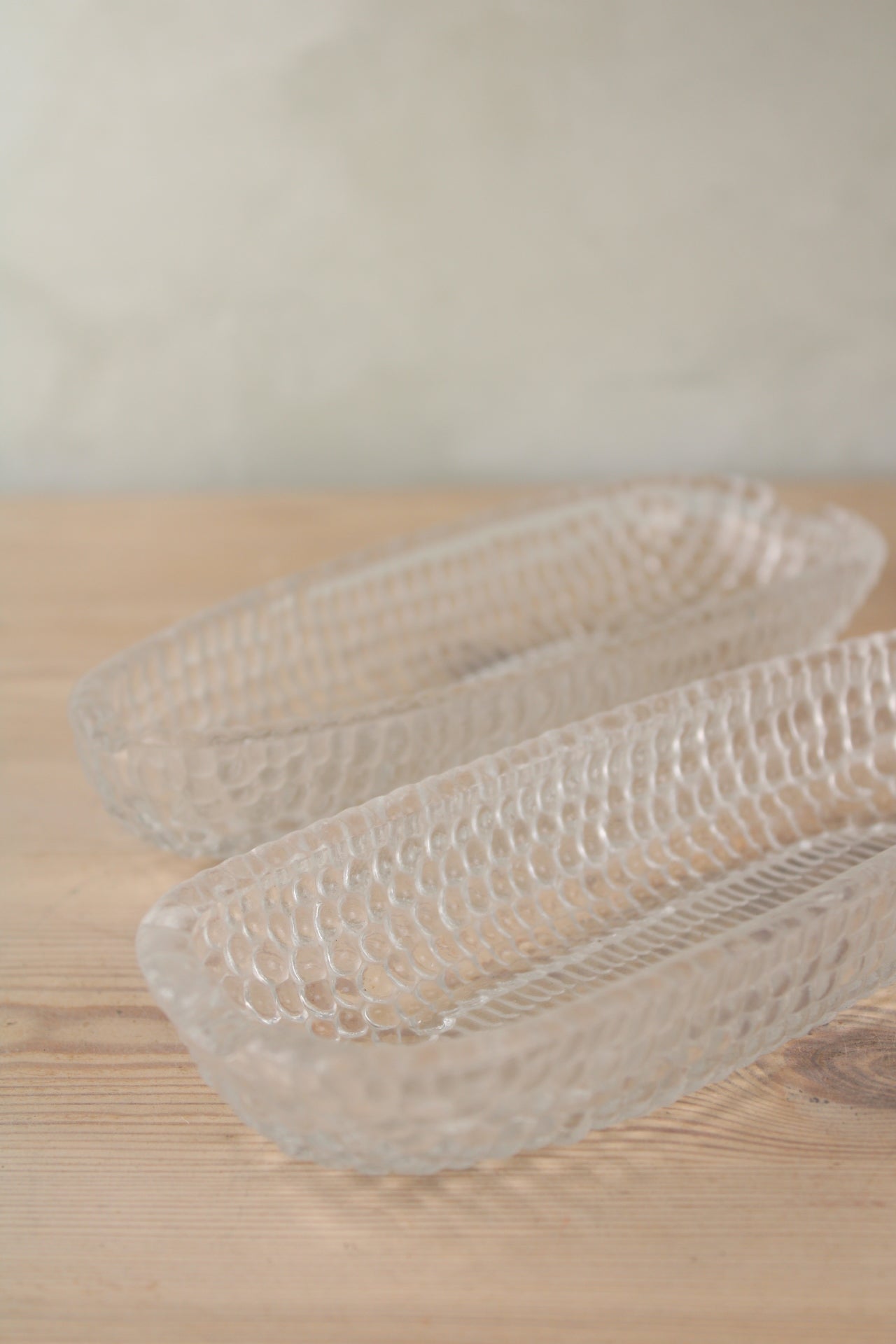 Pair of Glass Corn Dishes