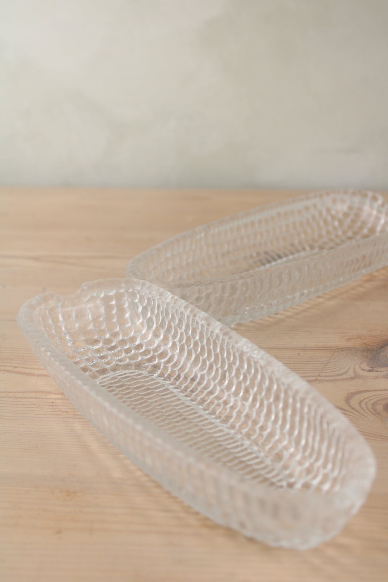 Pair of Glass Corn Dishes