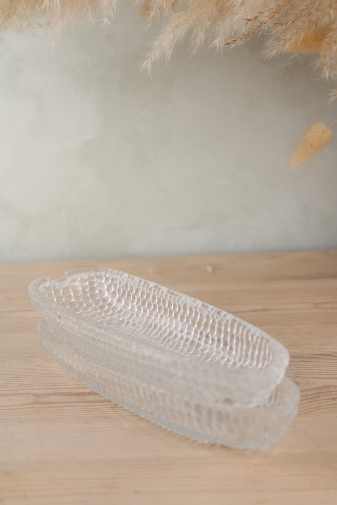 Pair of Glass Corn Dishes