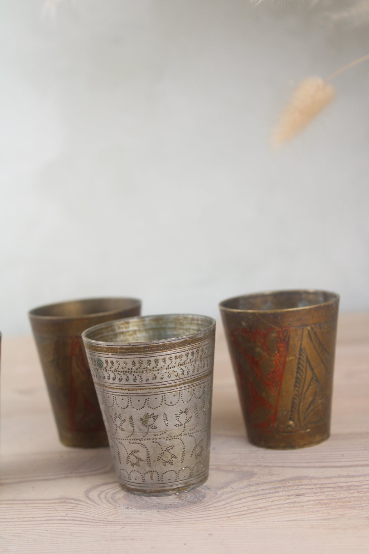 Set of 4 Metal Shot Glasses