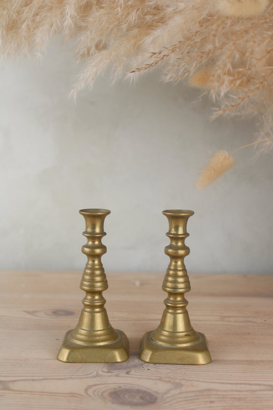 Pair of Small Brass Candlesticks