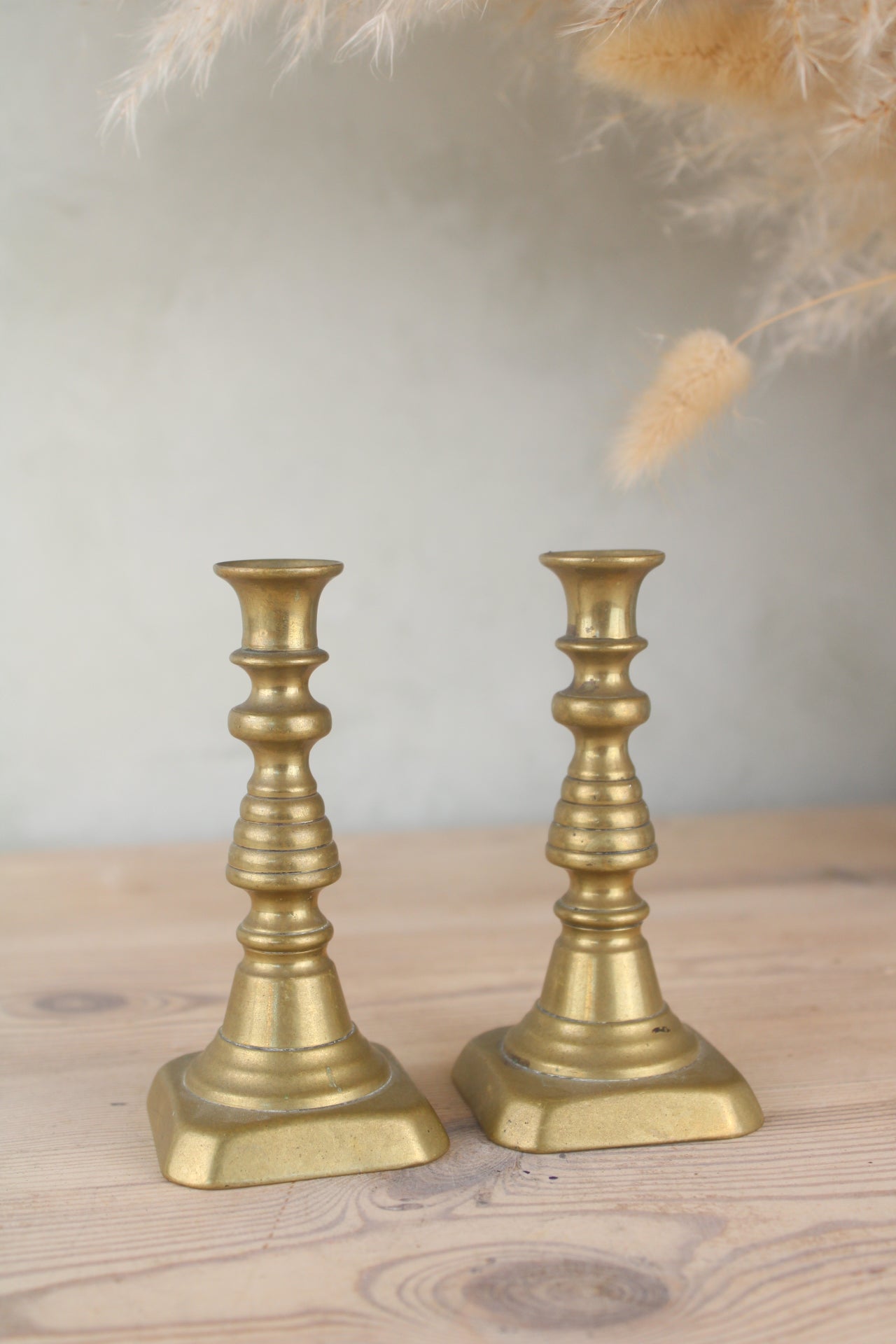 Pair of Small Brass Candlesticks