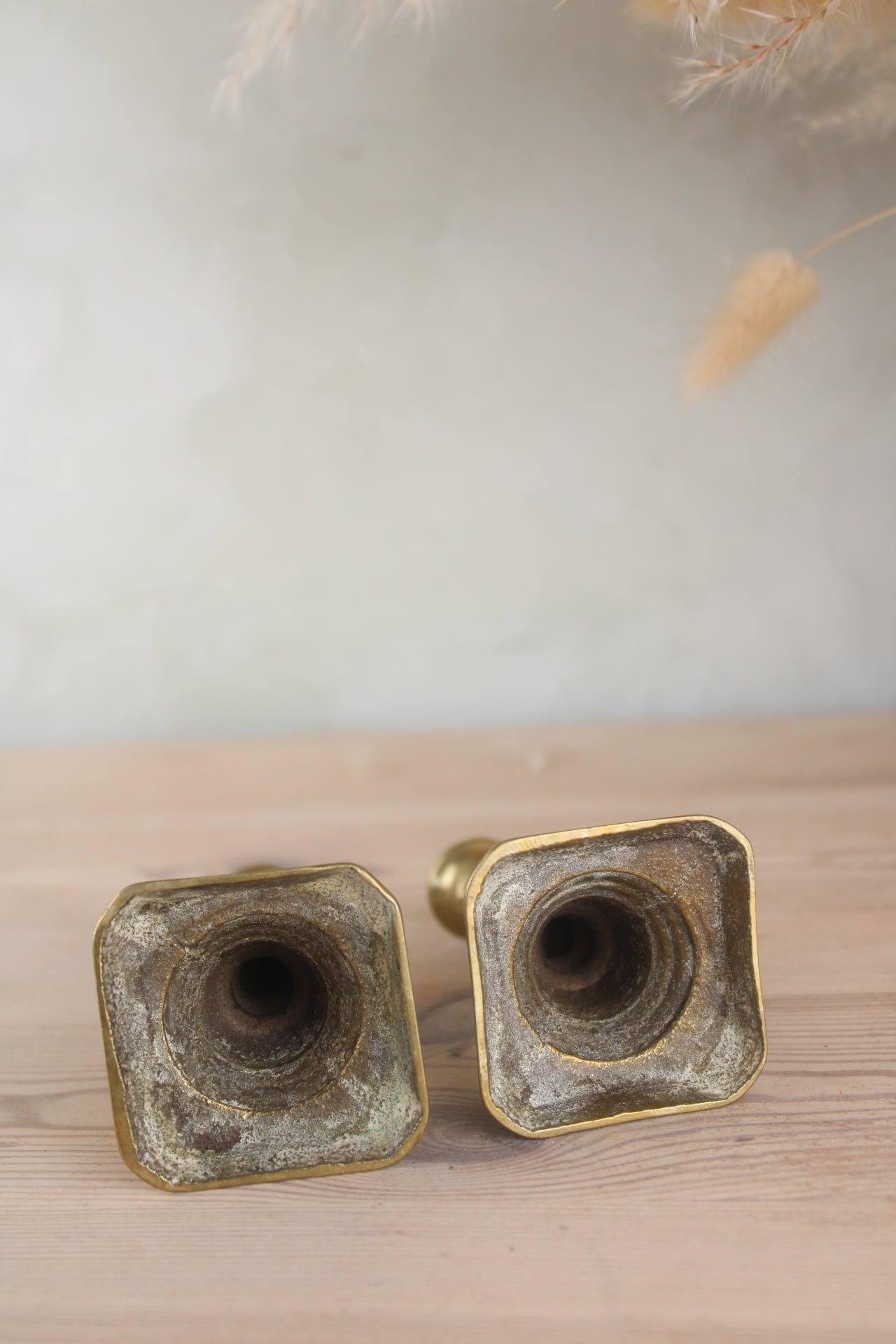 Pair of Small Brass Candlesticks