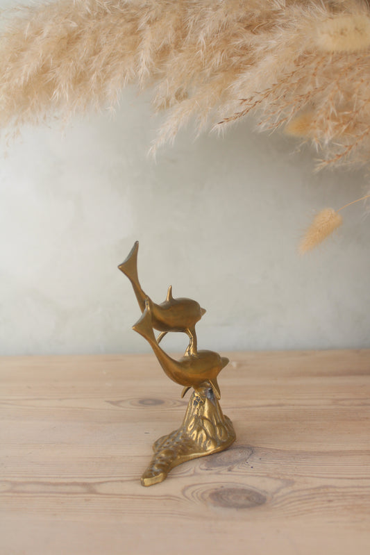 Brass Dolphins Figurine