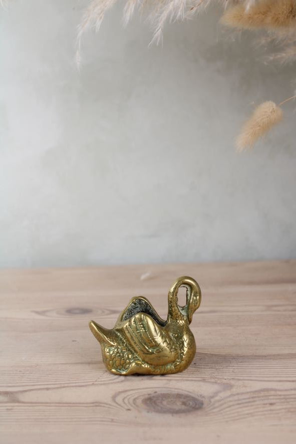 Brass Swan Pot