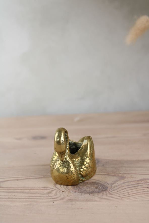 Brass Swan Pot