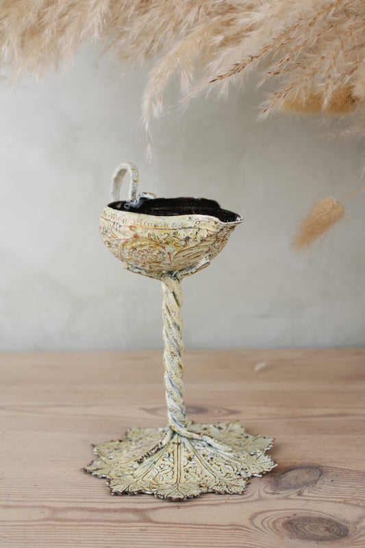 Metal Leaf Candle Holder Stand