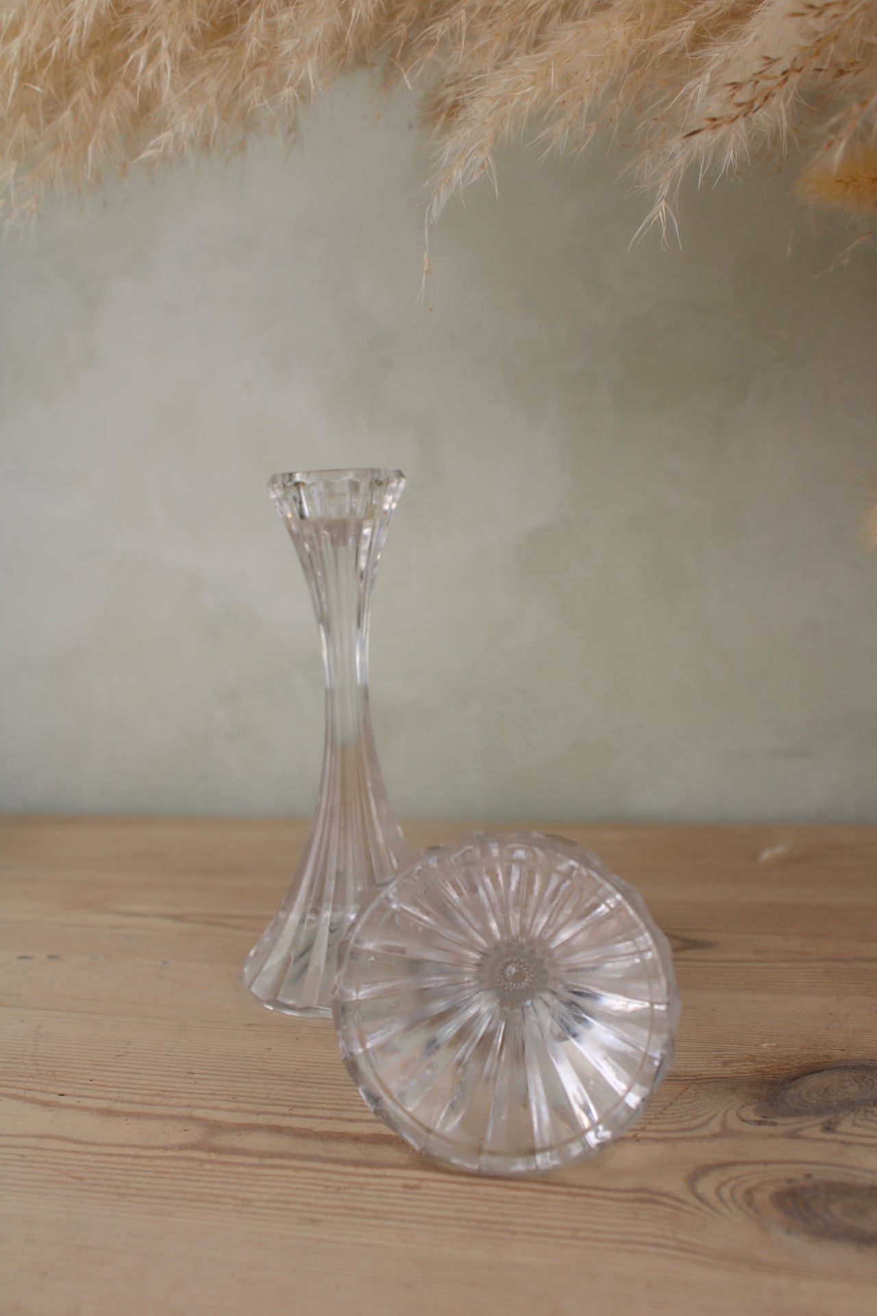 Pair of Small Glass Candlesticks