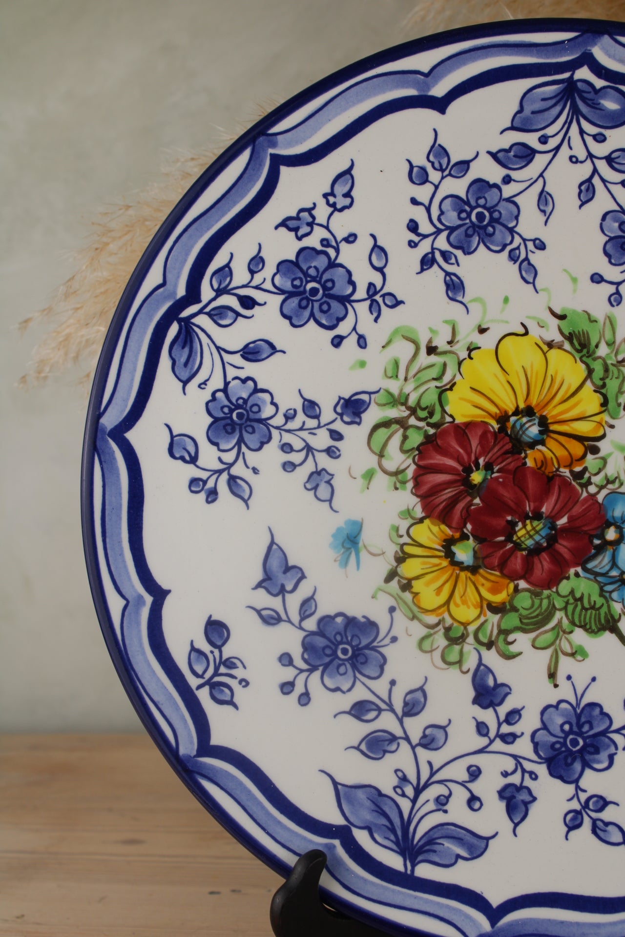 Blue and White Floral Hanging Plate